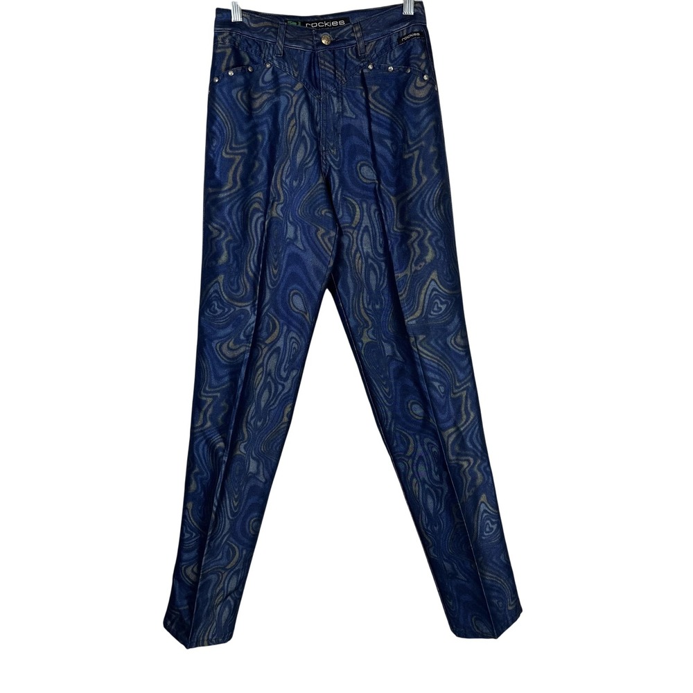 Rockies Jeans Womens 28 Long‎ Swirl Print Relaxed Fit High Rise Western Pants